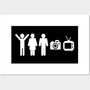 Person woman man camera TV funny anti Trump Posters and Art